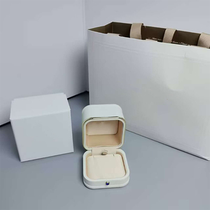 Luxurious Modern White Suede Jewelry <b>Box</b> with <b>Floral</b> Pattern Gift Storage <b>Box</b> - Product Image 3