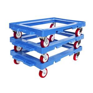 Chariot en plastique <span class=keywords><strong>de</strong></span> chariot <span class=keywords><strong>à</strong></span> plate-forme <span class=keywords><strong>de</strong></span> <span class=keywords><strong>transport</strong></span> d'entrepôt durable résistant <span class=keywords><strong>de</strong></span> forte capacité avec des roues pour le chariot mobile <span class=keywords><strong>de</strong></span> main <span class=keywords><strong>de</strong></span> caisse - Product Image 1