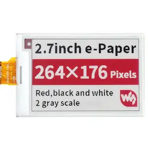 Waveshare 2.7 pollici E-Paper (B) E-Ink Raw Display 264 x176 rosso/nero/bianco SPI senza PCB