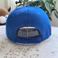 Topi Baseball 6 Panel Model Streetwear Hip Hop Berbahan Katun, Bordir 3D Logo Custom Warna Biru, Pinggiran Melengkung, Struktur Teratur, Cocok untuk Aktivitas Luar Ruangan