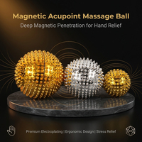Balle de massage magnétique à picots avec télécommande sans fil, en plastique rigide, pour acupression des mains, paumes, pieds et méridiens du corps entier