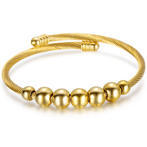 Women's Zinc Alloy <b>Beaded</b> <b>Bracelet</b> 3mm Round Ball Openable Sliding Elastic Wristband Gift Jewelry - Product Image 4