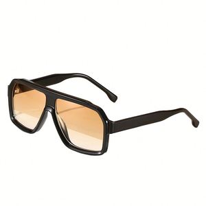 Lunettes de soleil carrées rétro personnalisées pour hommes et femmes, monture TR90, protection UV400, style Y2K, grandes montures métalliques - Product Image 1