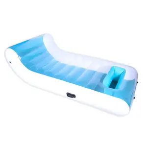 Özel ev kapalı katlama havaya uçurmak kanepe yastığı şeffaf PVC mavi şişme koltuk sandalye
