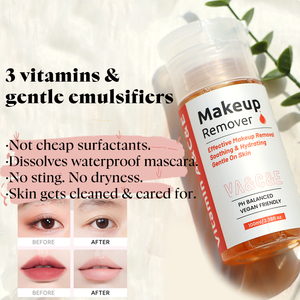 Agua <span class=keywords><strong>Desmaquillante</strong></span> con Cabezal Dosificador, Limpiador Facial, <span class=keywords><strong>Desmaquillante</strong></span> para Rostro/Labios/Pestañas, Agua Micelar con Vitamina C - Product Image 3