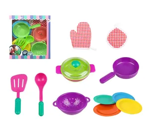 عالية الجودة كيد مطبخ نتظاهر اللعب مجموعة البلاستيك 12 قطعة مجموعة ألعاب المطبخ الطبخ أدوات المائدة
