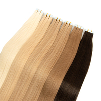 Extensions de cheveux à bandes adhésives 100% cheveux humains, qualité luxe, double épaisseur, extensions à bandes adhésives pour salon