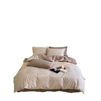 Parure de lit en coton brossé ou toutes saisons, housse de couette, drap, taies d'oreiller, 3 ou 4 pièces, personnalisable OEM