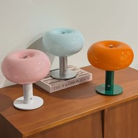 Lampe de nuit LED 3D en verre en forme de champignon, design original, rechargeable, commande tactile, multicolore, moderne et minimaliste pour la maison