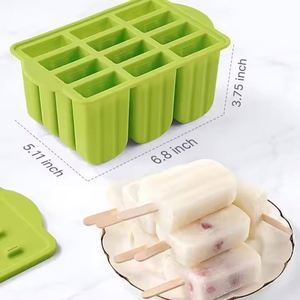 Ensemble de 12 moules à glaces réutilisables en silicone de qualité alimentaire sans BPA avec logo personnalisé - Product Image 2