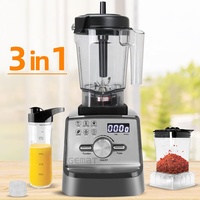 Blender multifonctionnel 3 en 1 pour la cuisine, mixeur sur socle, presse-agrumes, moulin à épices, capacité de 2 L, blender pour écraser la glace