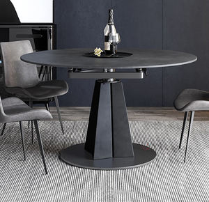 <span class=keywords><strong>Table</strong></span> de salle à manger en marbre, pierre frittée, Base de pied en métal, Extension ronde, <span class=keywords><strong>Table</strong></span> à manger - Product Image 2