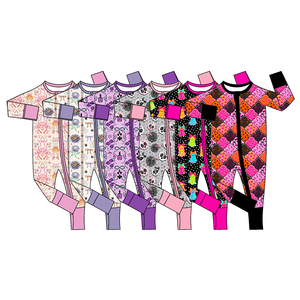 Pelele de Algodón/Spandex Suave con Cremallera Bidireccional para Bebés Niñas, Diseño de Lazo de Calabaza, Estilo Boutique, Lindo, Casual, para Recién Nacidos, Halloween - Product Image 6