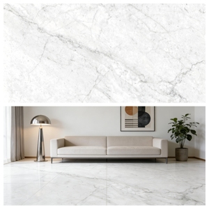 Carreaux en porcelaine émaillée mate de qualité supérieure 600x1200mm pour sol et mur intérieurs, antidérapants R9, texture pour supermarché - Product Image 1