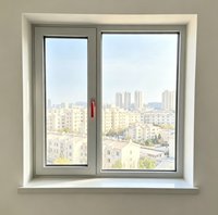 Ventana Abatible Horizontal Moderna de Aleación de Aluminio con Doble Vidrio Templado Tintado para Residencias