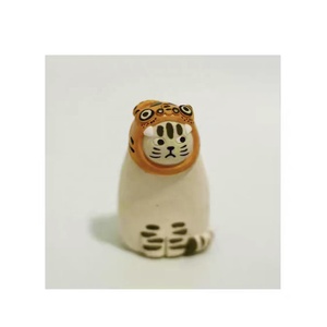 Inglés corto Tigre gato fragante piedra ornamento hecho a mano cerámica muñeca hogar sala de estar decoración no fuego aromaterapia - Product Image 1