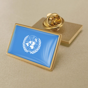 Wholesale <strong>Customized</strong> Light Metal Country Flag Enamel Badge Badge Cross <strong>United</strong> <strong>Nations</strong> Flag Badge - Product Image 3