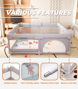 Corralito Portátil Grande, Suave y Transpirable de Malla <span class=keywords><strong>para</strong></span> Bebés y Niños Pequeños - Product Image 6