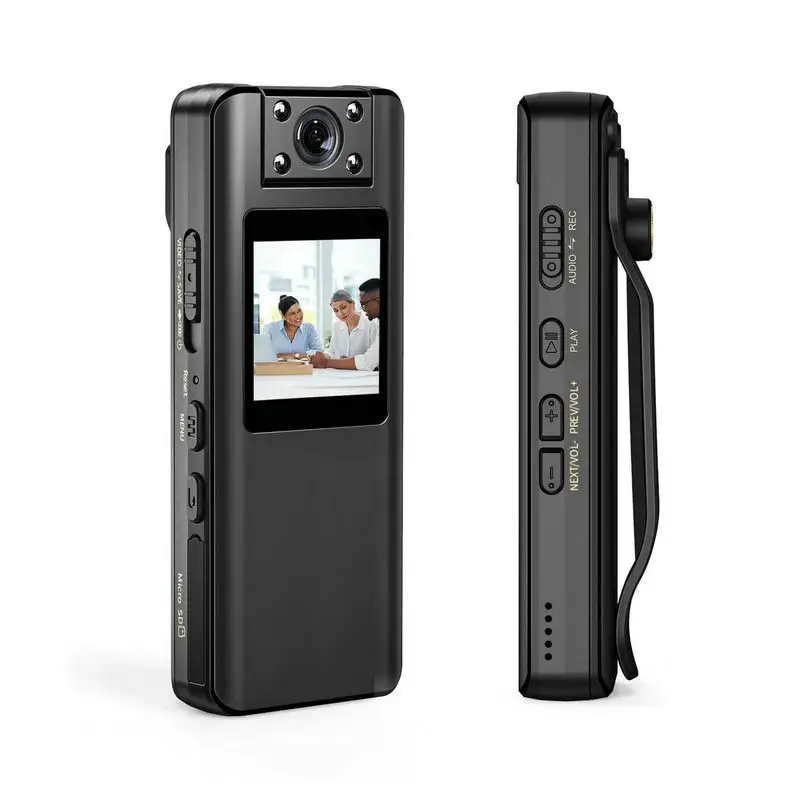 Vandlion A22 Caméra corporelle 2200mAh longue durée de vie de la batterie HD1080P 4pcs IR Vision nocturne Enregistrement vidéo Détection de mouvement avec écran LCD