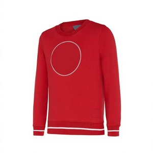 <b>Men's</b> <b>Red</b> Crew Neck Pullover <b>Sweatshirt</b> Regular Fit Anti-Wrinkle Color Blocking Pattern Polyester/Cotton Knitted Casual Autumn - Product Image 2