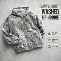 Maßgefertigter Tie-Dye Schwergewichts-Zip-Hoodie mit Strass-Buchstaben & Farbspritzer, Boxy Relaxed Street Herren-Hoodie OEM ODM Hersteller