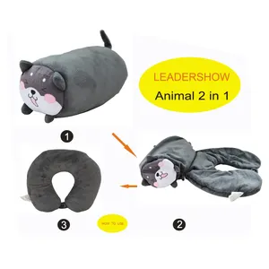 Travesseiro de pelúcia em forma de U para gatos, brinquedo de pelúcia para enchimento de espuma animal