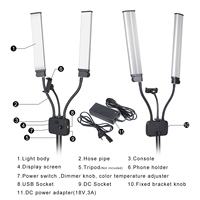 Haute qualité 45W 3200-5600K Double bras lumière de remplissage LED maquillage cils Youtube vidéo lumière Photo lampe