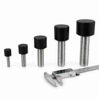 Pernos Amortiguadores Anticolisión de Acero Inoxidable con Recubrimiento de PU Negro, Resistentes al Desgaste, Modelo AAB M3-M16