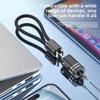 Kabel Pengisian Cepat USB-C 60W 3A, Kabel Data Tipe-C Portabel, Charger Perjalanan Ringkas Berbahan Nilon untuk Ponsel, Tablet, Laptop