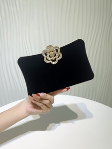 Nuevo Bolso de Noche de Terciopelo para Mujer, Cartera Rígida con Marco Floral y Cierre, Bolsos de Fiesta con Cadena Desmontable para Hombro, Bolsos Bandolera - Product Image 6
