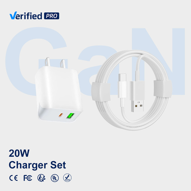 TKT Quick Charger USB C Charger Dual Port Fast Charging Power Adapter Usb a to Type C Data Sync Transfer Cable Cord Set