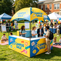 Tente de comptoir événementiel personnalisée avec table intégrée, auvent publicitaire pop-up imperméable pour promotions et marchés en extérieur