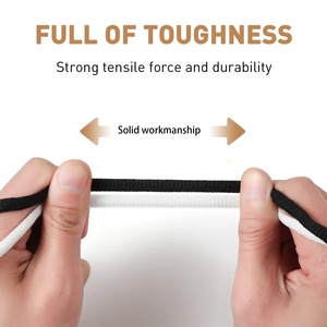 Lacets VeloxSoles larges et ovales, élastiques, tressés, à libération rapide, de remplacement pour baskets de basketball, tennis, mode, plats, en polyester, paire - Product Image 4