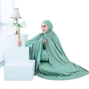 Ensembles d'abayas pour femmes musulmanes Zamzam Industries, en rayonne islamique respirante, légères, de couleurs unies, pour la prière - Product Image 1
