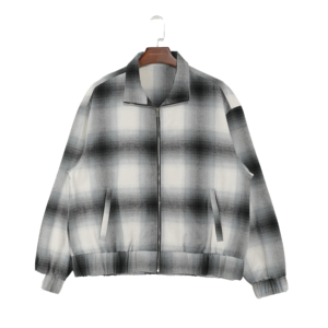 Camicie da <span class=keywords><strong>uomo</strong></span> di alta qualità, vestibilità ampia, <span class=keywords><strong>con</strong></span> zip, in misto cotone a quadri - Product Image 1