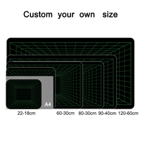 Tapis de bureau grand format personnalisé avec lignes vertes, résistant à l'eau, en caoutchouc naturel, pour clavier et souris, avec bords cousus, pour ordinateur portable et PC