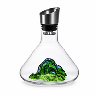 Carafe en cristal sans plomb de luxe en forme de montagne avec couvercle pour cadeaux de mariage et banquets