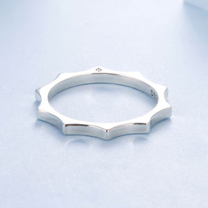 Anillo de Plata de Ley 925 con Sol Curvo Grabado 'You Are My Sunshine', Anillo Original <span class=keywords><strong>para</strong></span> <span class=keywords><strong>Mujer</strong></span>, Regalo Sencillo y Elegante BSR716 - Product Image 4