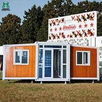 Maisons conteneurs en acier extensibles contemporaines, villas modernes minimalistes écologiques, appartements, hôtels, salons, écoles, cuisines