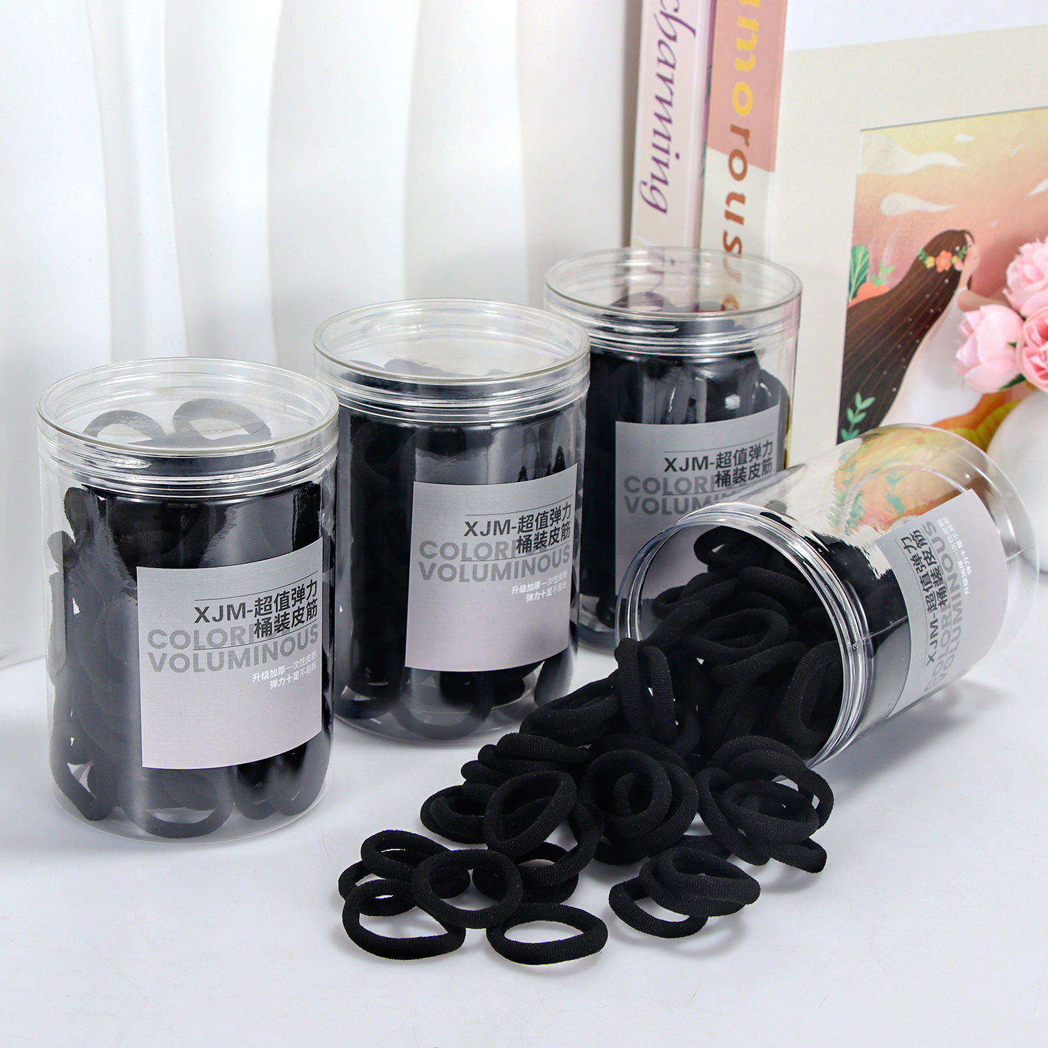 แหวนผ้าขนหนูสีดำ1แพ็คสุดคุ้ม