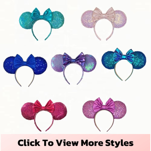 Minnie Bow Hair Band <b>Sweets</b> Glitter Sequins Ears Bow Headband Girls Hairband Festival Party Hair Accessory - Product Image 1