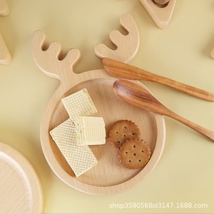 Bandeja navideña de madera con forma de reno, gorro de Papá Noel y árbol, bandeja de aperitivos de dibujos animados para decoraciones de fiestas navideñas - Product Image 2