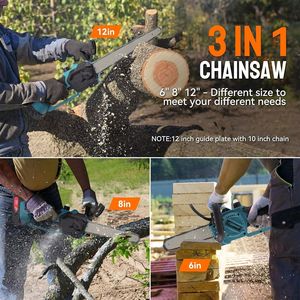 <span class=keywords><strong>Mini</strong></span> tronçonneuse sans fil 21V sans balais, 2 batteries 2000mAh, 12 pouces, 8 6, pour l'élagage des arbres et le travail du bois - Product Image 2