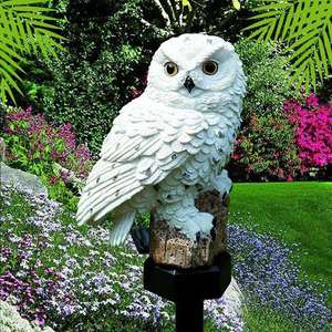 Solar Resin Owl Garden Stake <b>Light</b> <b>LED</b> Outdoor Lawn Decor Water Resistant Free Standing - Product Image 4