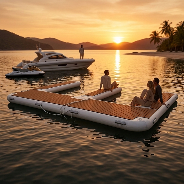 Wholesales Jet Ski Dock Best Inflatable Mat Inflatable Float Platform Luxury Water Pool Lounge Inflatable Pool Floats for Adults