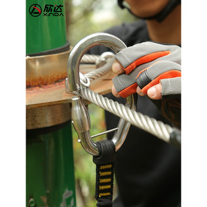 Xinda <b>Cable</b> <b>Lock</b> Stainless Steel Main <b>Lock</b> Non Disengaging For Via Ferrata Tree Adventure - Product Image 1
