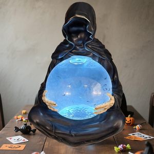 Bola de Cristal del Dios de la <span class=keywords><strong>Muerte</strong></span> - Esfera de Resina Luminosa de Halloween con Base LED, Orbe Gótico de Adivinación para Decoración Oscura <span class=keywords><strong>y</strong></span> Rituales - Product Image 1