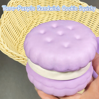 Jouet anti-stress à presser en mousse souple Kawaii, en forme de biscuit sandwich macaron pastel, à remontée lente, parfumé, style pâtisserie, boîte surprise