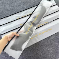 Bolsa de Almacenamiento para Extensiones de Cabello con Cierre Hermético, Transparente, Impermeable, con Logotipo Personalizado, Funda Protectora contra el Polvo, Bolsa de Embalaje para Paquetes de Cabello con Cierre Largo