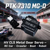 Servo Digital PTK 7310 MG-D HV con Carcasa Metálica CNC, Engranaje Metálico sin Núcleo CLS, 2.8kg, 0.031s, Programable, 4.8V-8.4V para Coche RC Crawler